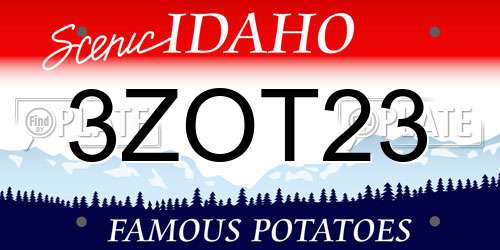 3ZOT23 Idaho License Plate