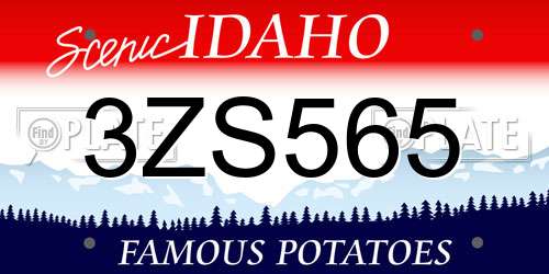 3ZS565 Idaho License Plate