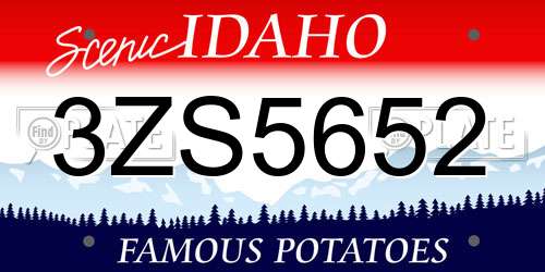 3ZS5652 Idaho License Plate