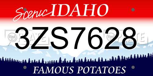 3ZS7628 Idaho License Plate
