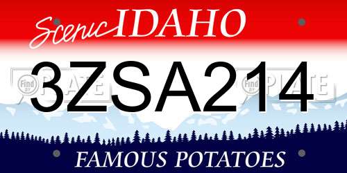 3ZSA214 Idaho License Plate