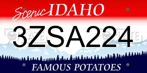 3ZSA224 Idaho License Plate