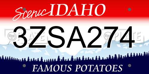 3ZSA274 Idaho License Plate
