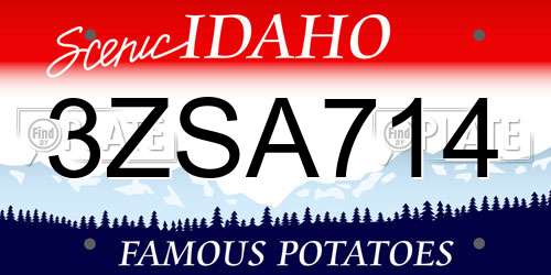3ZSA714 Idaho License Plate