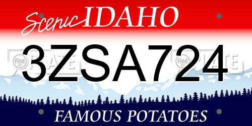 3ZSA724 Idaho License Plate