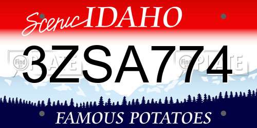 3ZSA774 Idaho License Plate