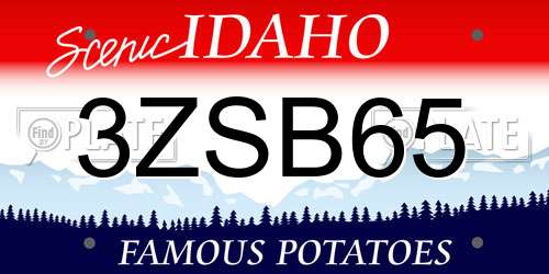 3ZSB65 Idaho License Plate