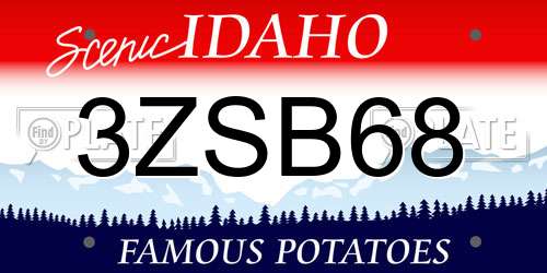 3ZSB68 Idaho License Plate