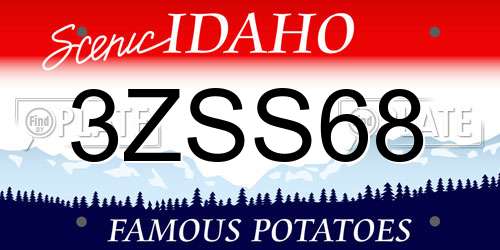 3ZSS68 Idaho License Plate