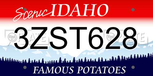 3ZST628 Idaho License Plate