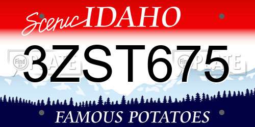 3ZST675 Idaho License Plate
