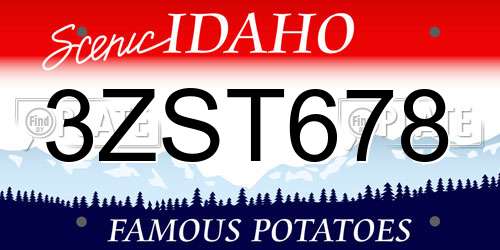 3ZST678 Idaho License Plate