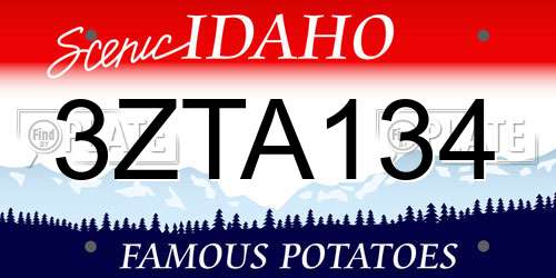 3ZTA134 Idaho License Plate