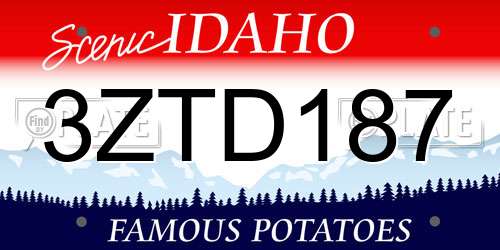 3ZTD187 Idaho License Plate