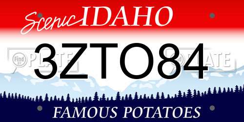 3ZTO84 Idaho License Plate