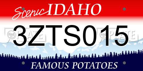 3ZTS015 Idaho License Plate