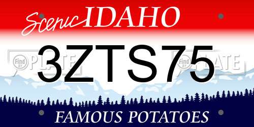 3ZTS75 Idaho License Plate