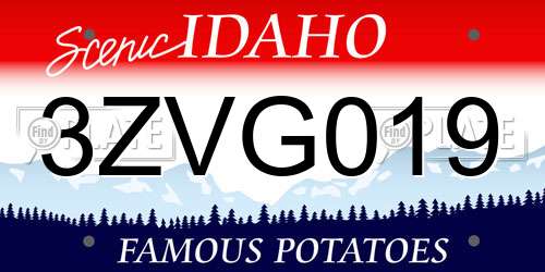 3ZVG019 Idaho License Plate