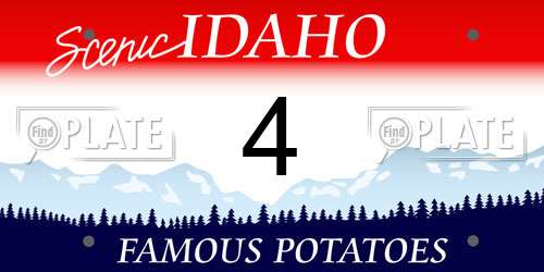 4 Idaho License Plate