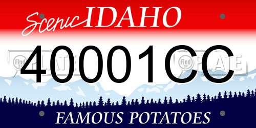 40001CC Idaho License Plate