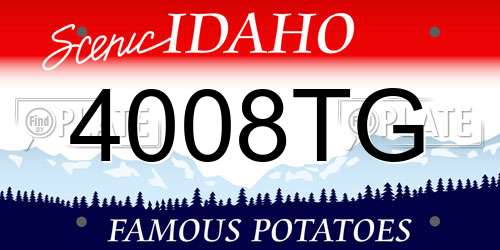 4008TG Idaho License Plate