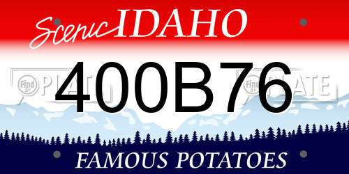 400B76 Idaho License Plate