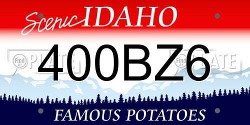 400BZ6 Idaho License Plate