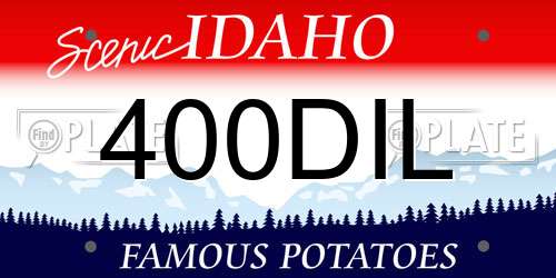 400DIL Idaho License Plate