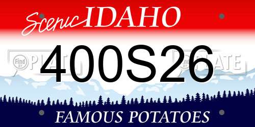 400S26 Idaho License Plate