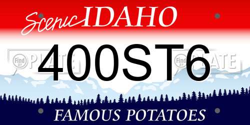 400ST6 Idaho License Plate