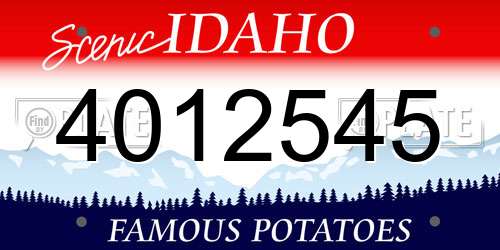4012545 Idaho License Plate
