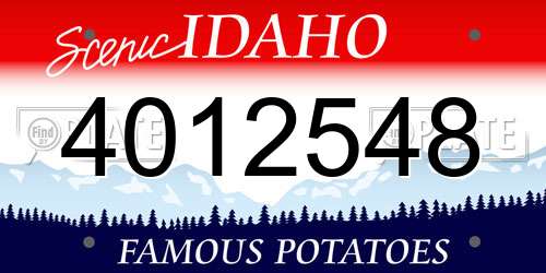 4012548 Idaho License Plate