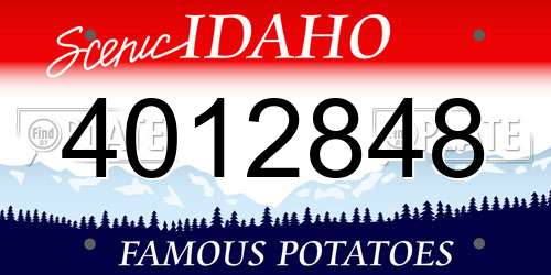 4012848 Idaho License Plate