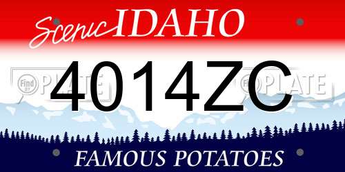 4014ZC Idaho License Plate