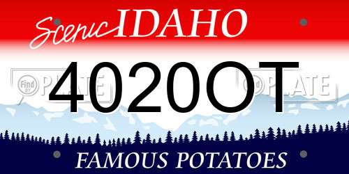 4020OT Idaho License Plate