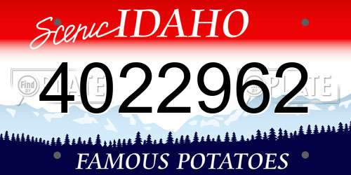 4022962 Idaho License Plate