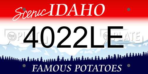 4022LE Idaho License Plate