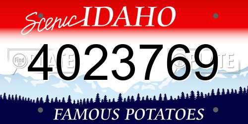 4023769 Idaho License Plate
