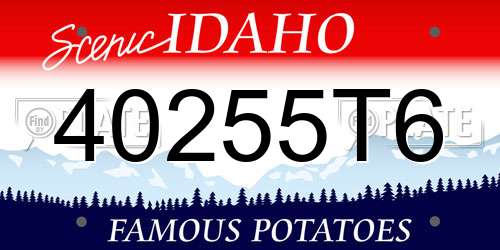 40255T6 Idaho License Plate
