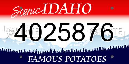4025876 Idaho License Plate
