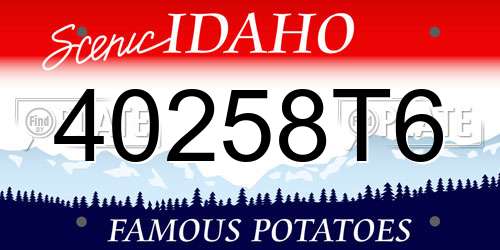 40258T6 Idaho License Plate