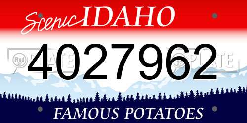 4027962 Idaho License Plate