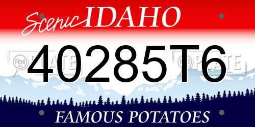 40285T6 Idaho License Plate