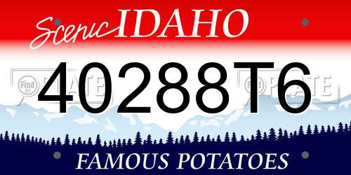 40288T6 Idaho License Plate