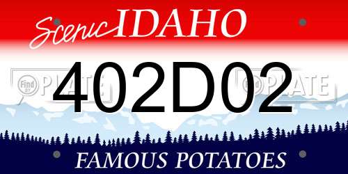 402D02 Idaho License Plate