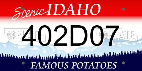 402D07 Idaho License Plate