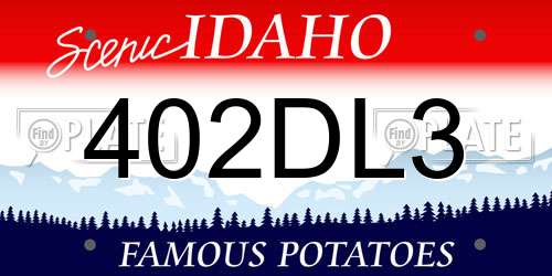 402DL3 Idaho License Plate