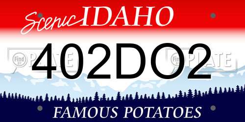 402DO2 Idaho License Plate