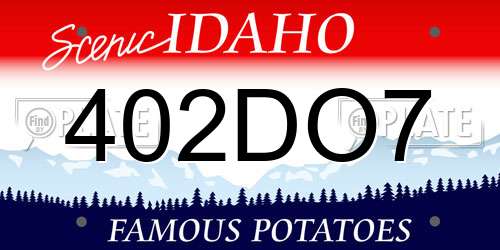 402DO7 Idaho License Plate