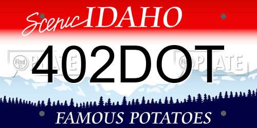 402DOT Idaho License Plate